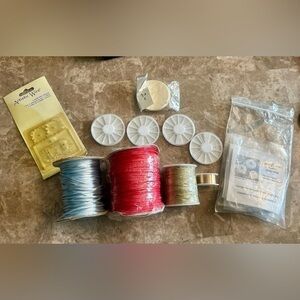 Jewelry Making Craft Lot - Cords, Wire and Wire Tool, Gemstone Organizers